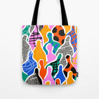 Colorful diverse people collage art pattern Tote Bag Gallery Image 1
