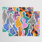 Colorful diverse people collage art pattern Placemat Gallery Image 1