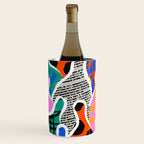 Colorful diverse people collage art pattern Wine Chiller Gallery Image 3