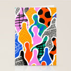 Colorful diverse people collage art pattern Stationery Card Gallery Image 2