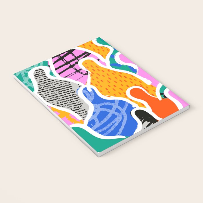 Colorful diverse people collage art pattern Notebook Gallery Image 3