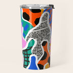 Colorful diverse people collage art pattern Travel Mug Gallery Image 2
