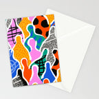 Colorful diverse people collage art pattern Stationery Card Gallery Image 2