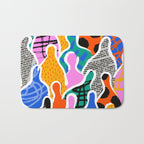 Colorful diverse people collage art pattern Bath Mat Gallery Image 1