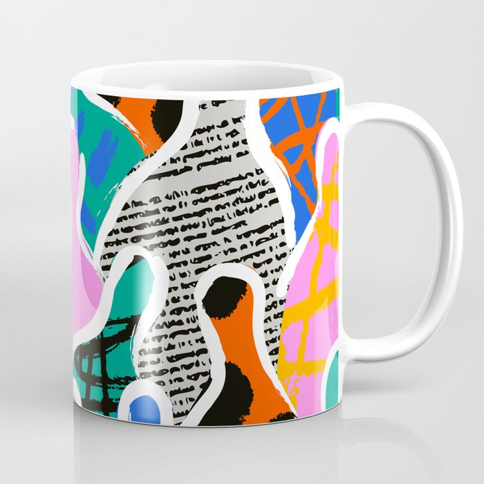 Colorful diverse people collage art pattern Coffee Mug Gallery Image 1