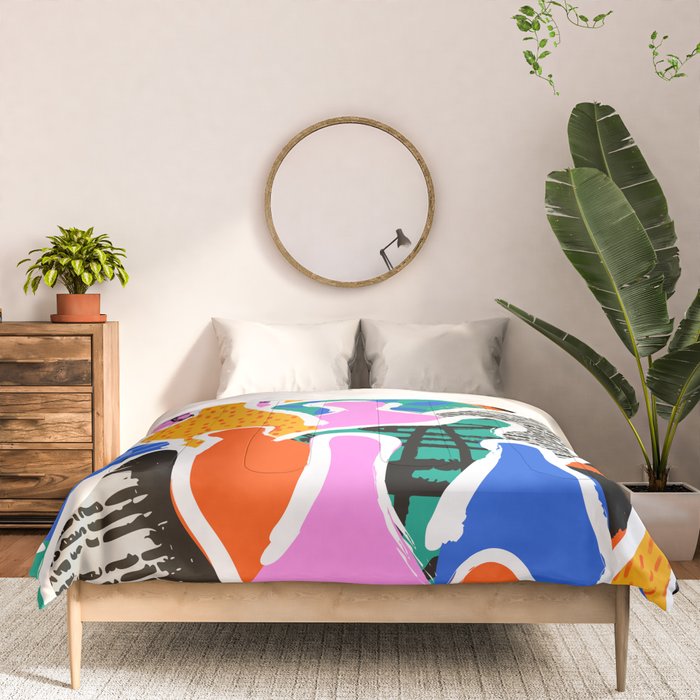 Colorful diverse people collage art pattern Comforter Gallery Image 3