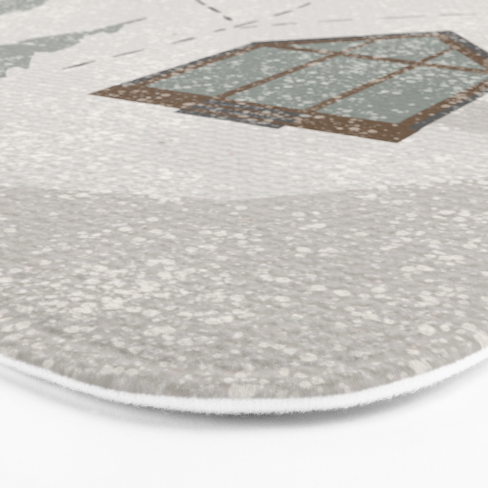 a wooden house in a snowy forest Bath Mat Gallery Image 3