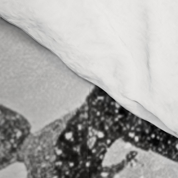Ski Powder // Black and White Snowy Colorado Backcountry Skiing Whiteout Snowing Comforter Gallery Image 4