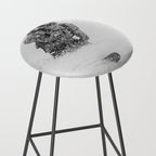 Ski Powder // Black and White Snowy Colorado Backcountry Skiing Whiteout Snowing Stool Gallery Image 2