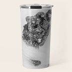 Ski Powder // Black and White Snowy Colorado Backcountry Skiing Whiteout Snowing Travel Mug Gallery Image 1