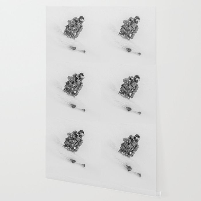 Ski Powder // Black and White Snowy Colorado Backcountry Skiing Whiteout Snowing Wallpaper Gallery Image 2