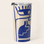 Modern Abstract Minimal Shapes 53 Cobalt Blue Travel Mug Gallery Image 3