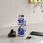 Modern Abstract Minimal Shapes 53 Cobalt Blue Water Bottle Gallery Image 4