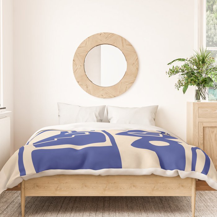 Modern Abstract Minimal Shapes 53 Cobalt Blue Duvet Cover Gallery Image 3