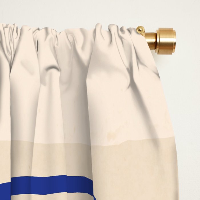 Modern Abstract Minimal Shapes 53 Cobalt Blue Window Curtain Gallery Image 2