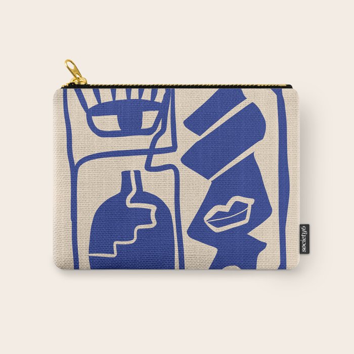 Modern Abstract Minimal Shapes 53 Cobalt Blue Carry All Pouch Gallery Image 1