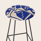 Modern Abstract Minimal Shapes 53 Cobalt Blue Stool Gallery Image 2