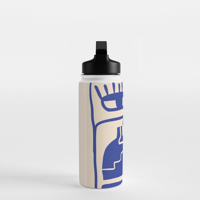 Modern Abstract Minimal Shapes 53 Cobalt Blue Water Bottle Gallery Image 3