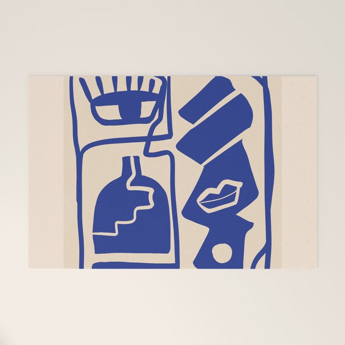 Modern Abstract Minimal Shapes 53 Cobalt Blue Welcome Mat Gallery Image 1