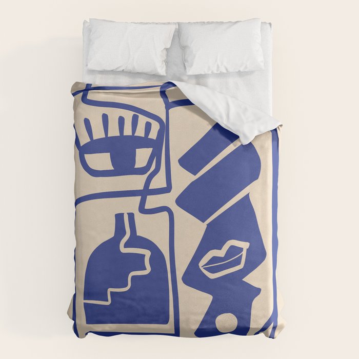 Modern Abstract Minimal Shapes 53 Cobalt Blue Duvet Cover Gallery Image 6