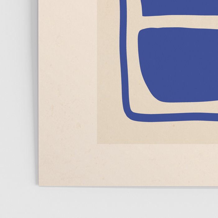 Modern Abstract Minimal Shapes 53 Cobalt Blue Poster Gallery Image 3