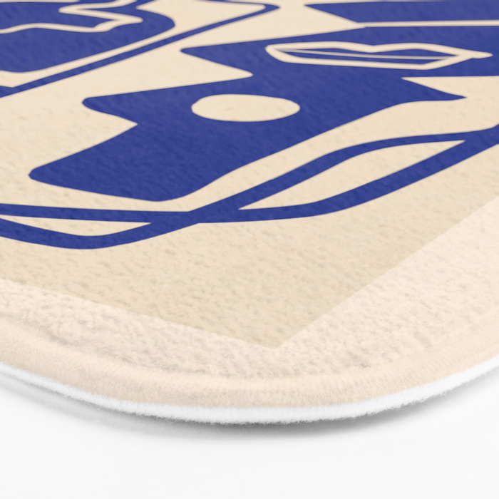 Modern Abstract Minimal Shapes 53 Cobalt Blue Bath Mat Gallery Image 3