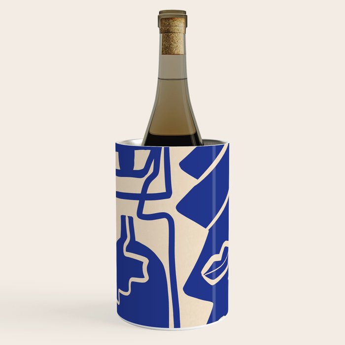 Modern Abstract Minimal Shapes 53 Cobalt Blue Wine Chiller Gallery Image 1