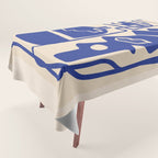 Modern Abstract Minimal Shapes 53 Cobalt Blue Tablecloth Gallery Image 1