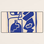 Modern Abstract Minimal Shapes 53 Cobalt Blue Desk Mat Gallery Image 3