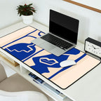 Modern Abstract Minimal Shapes 53 Cobalt Blue Desk Mat Gallery Image 2
