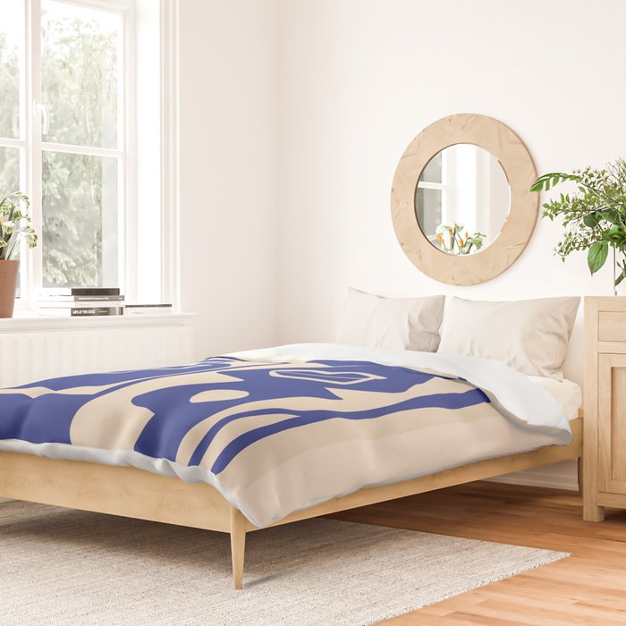 Modern Abstract Minimal Shapes 53 Cobalt Blue Duvet Cover Gallery Image 2