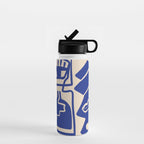 Modern Abstract Minimal Shapes 53 Cobalt Blue Water Bottle Gallery Image 1