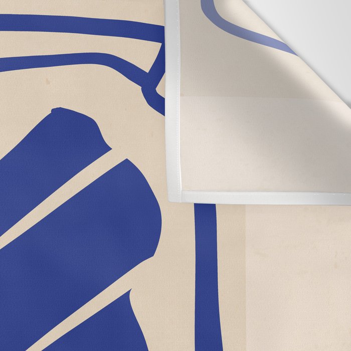 Modern Abstract Minimal Shapes 53 Cobalt Blue Wall Tapestry Gallery Image 3