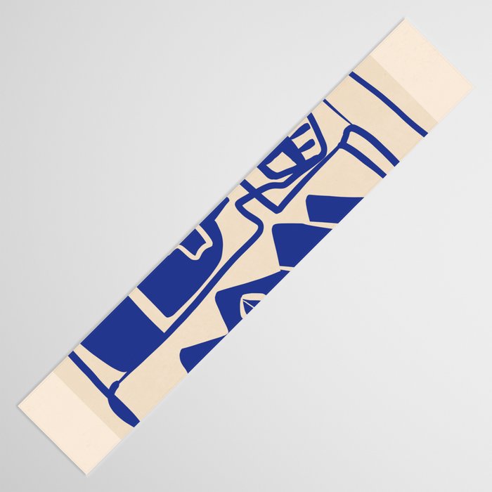 Modern Abstract Minimal Shapes 53 Cobalt Blue Table Runner Gallery Image 3
