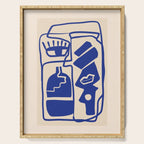 Modern Abstract Minimal Shapes 53 Cobalt Blue Serving Tray Gallery Image 1