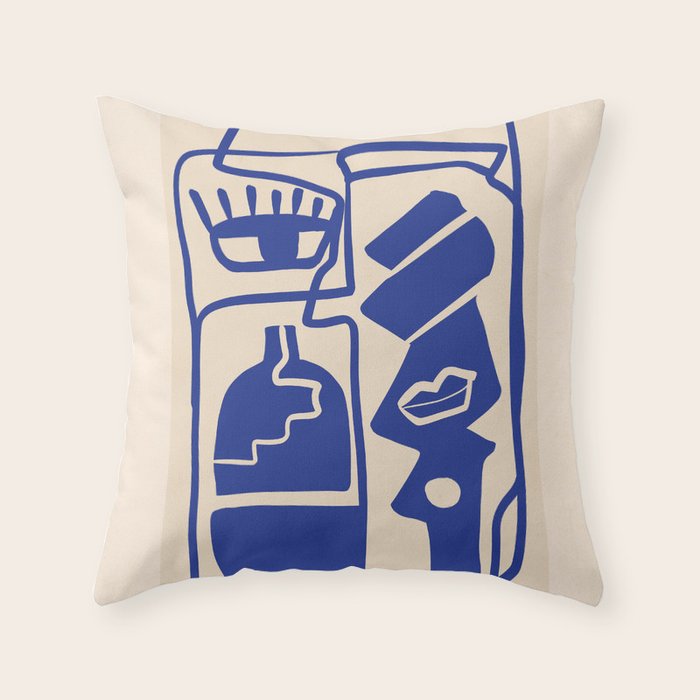 Modern Abstract Minimal Shapes 53 Cobalt Blue Throw Pillow Gallery Image 6