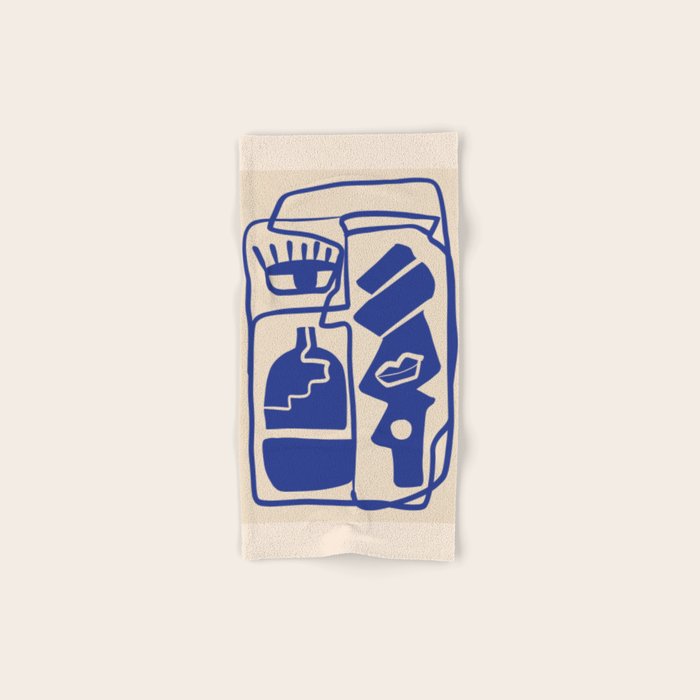 Modern Abstract Minimal Shapes 53 Cobalt Blue Bath Towel Gallery Image 1