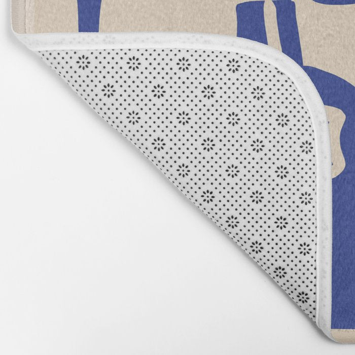 Modern Abstract Minimal Shapes 53 Cobalt Blue Bath Mat Gallery Image 2