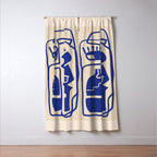 Modern Abstract Minimal Shapes 53 Cobalt Blue Window Curtain Gallery Image 3