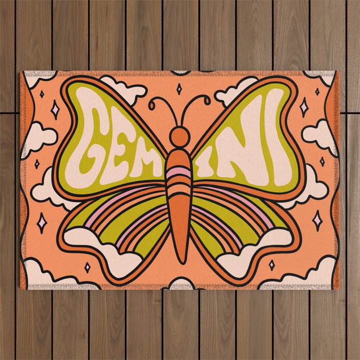 Gemini Butterfly Outdoor Rug Gallery Image 1