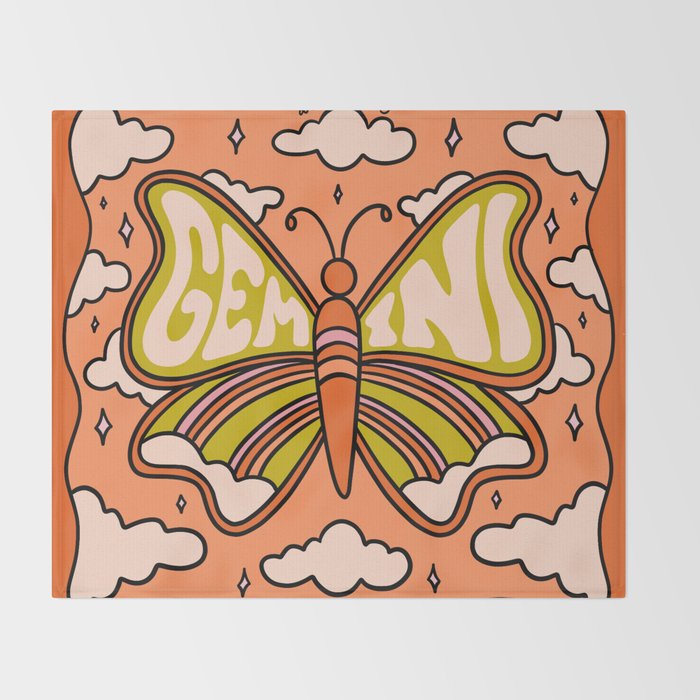 Gemini Butterfly Throw Blanket Gallery Image 2