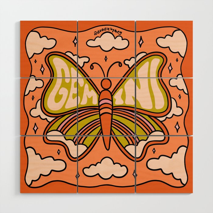 Gemini Butterfly Wood Wall Art Gallery Image 1