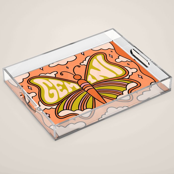 Gemini Butterfly Acrylic Tray Gallery Image 1