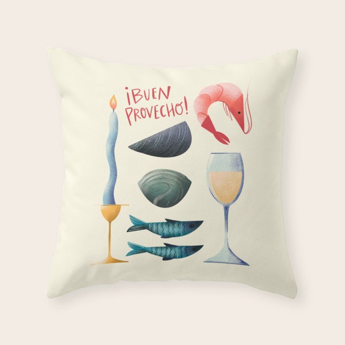 Dinner in Spain Throw Pillow Gallery Image 6