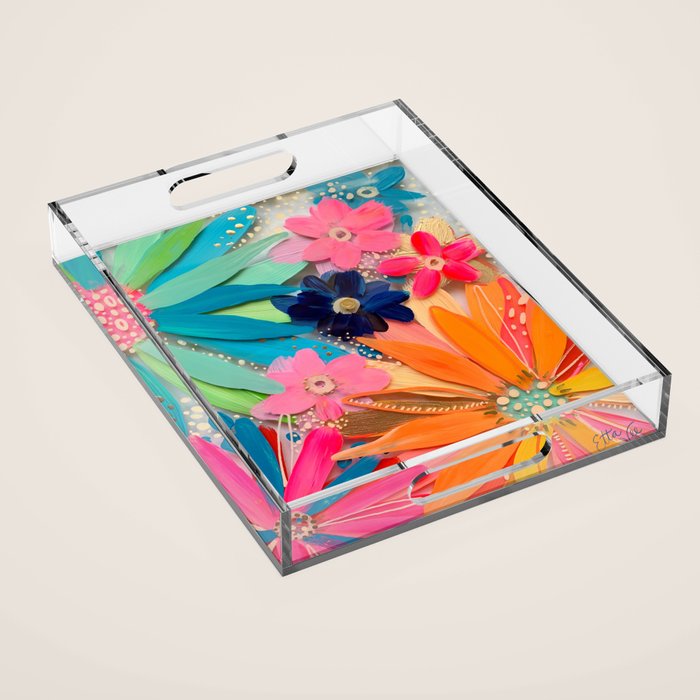 EttaVee Glass Flower No.1 Acrylic Tray Gallery Image 1
