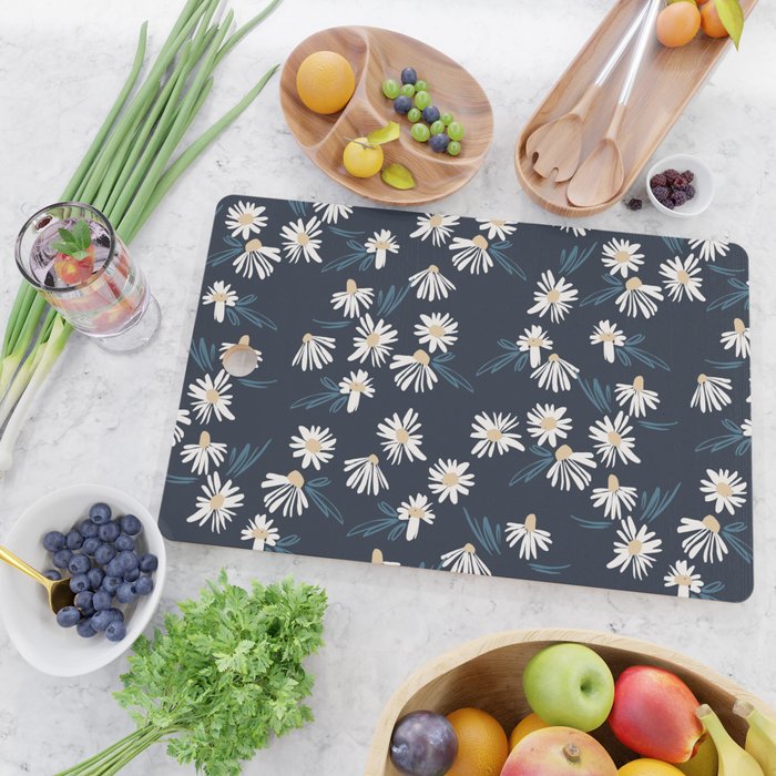 Daisy Florals on Navy Cutting Board Gallery Image 2