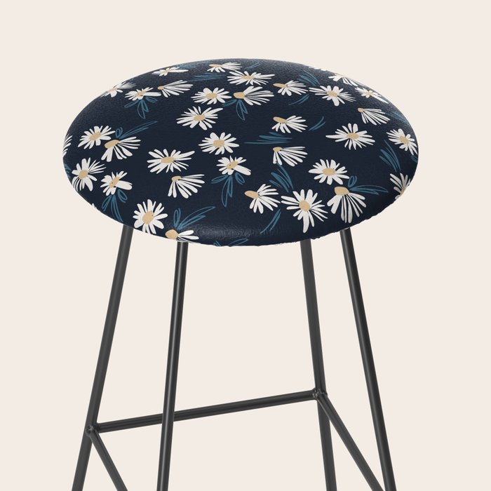 Daisy Florals on Navy Stool Gallery Image 2