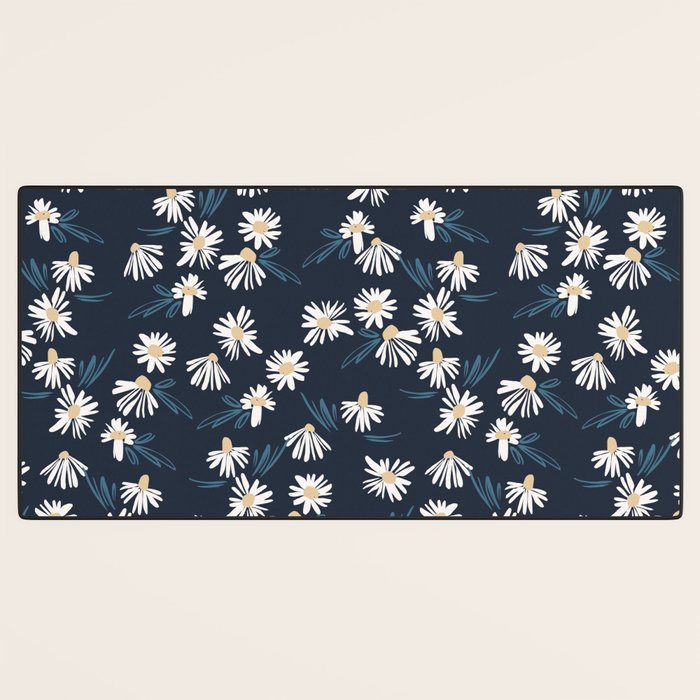 Daisy Florals on Navy Desk Mat Gallery Image 3