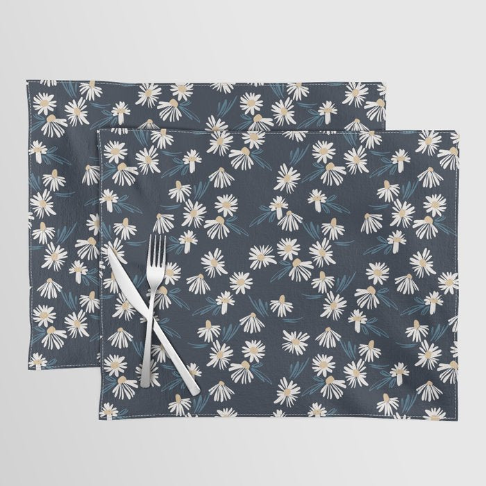Daisy Florals on Navy Placemat Gallery Image 1