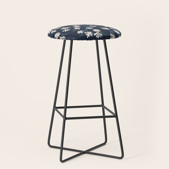 Daisy Florals on Navy Stool Gallery Image 1